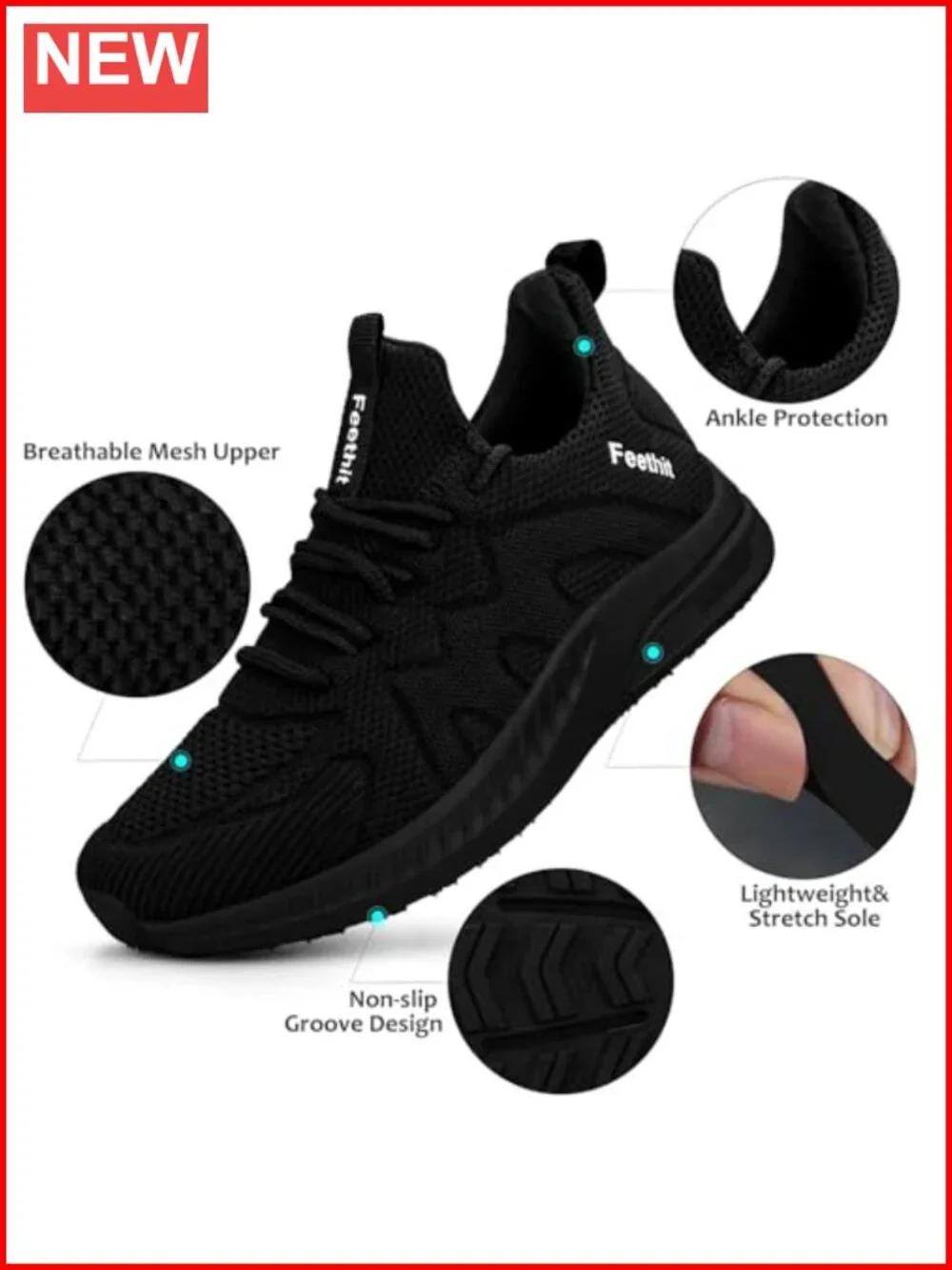 Lightweight Breathable Slip On Athletic Sneakers for Running Walking Gym